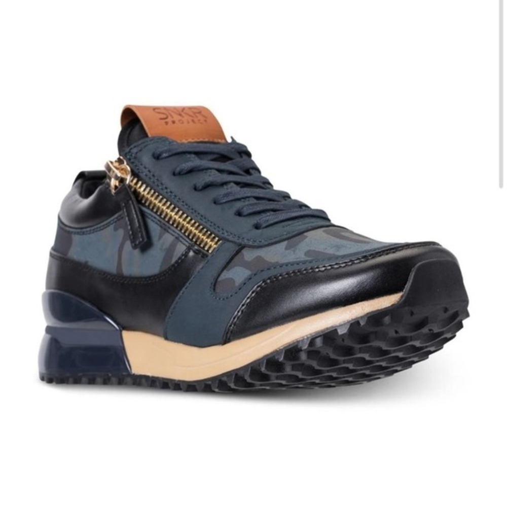 SNKR Project Rodeo Mens Blue Gray Camo Zipper‎ Sneakers Shoes Size 7.5 SNKRT131